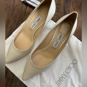 Jimmy Choo Romy 60 Ivory Satin Heels